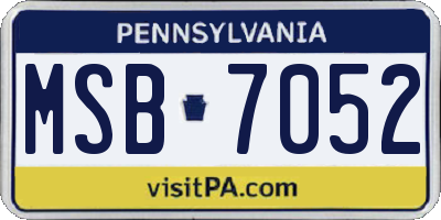 PA license plate MSB7052