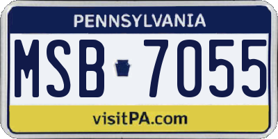 PA license plate MSB7055