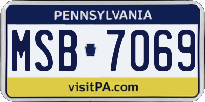 PA license plate MSB7069