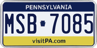 PA license plate MSB7085