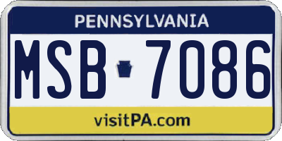 PA license plate MSB7086