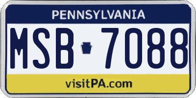 PA license plate MSB7088