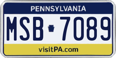 PA license plate MSB7089