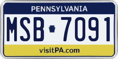 PA license plate MSB7091