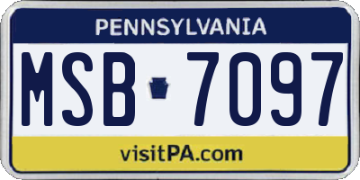 PA license plate MSB7097