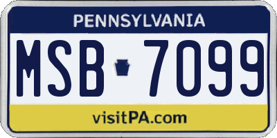 PA license plate MSB7099