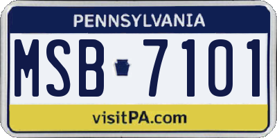 PA license plate MSB7101