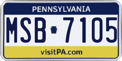 PA license plate MSB7105