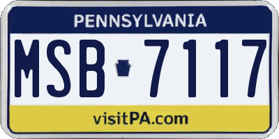 PA license plate MSB7117