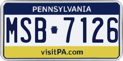 PA license plate MSB7126