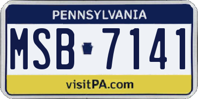 PA license plate MSB7141