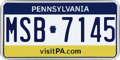 PA license plate MSB7145