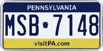 PA license plate MSB7148