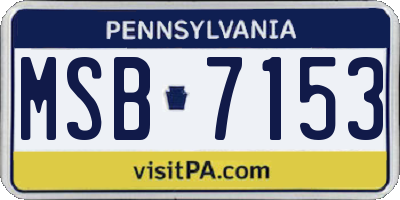 PA license plate MSB7153