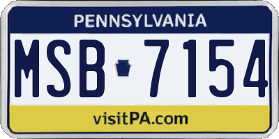 PA license plate MSB7154