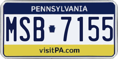 PA license plate MSB7155