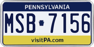 PA license plate MSB7156