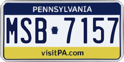 PA license plate MSB7157