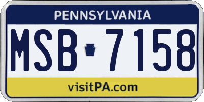 PA license plate MSB7158