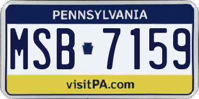 PA license plate MSB7159