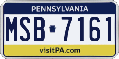 PA license plate MSB7161