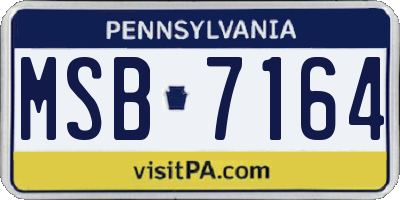 PA license plate MSB7164