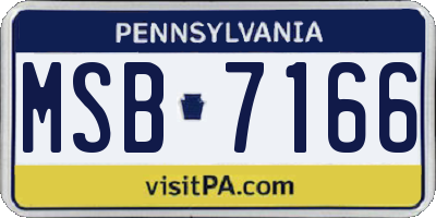 PA license plate MSB7166