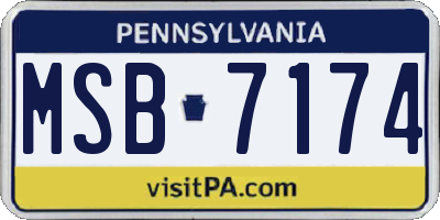 PA license plate MSB7174