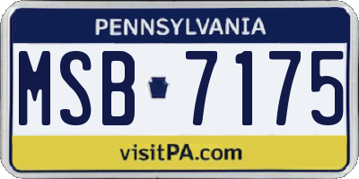 PA license plate MSB7175