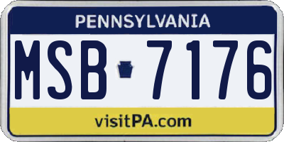PA license plate MSB7176