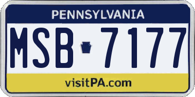 PA license plate MSB7177
