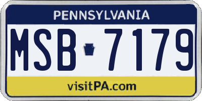 PA license plate MSB7179