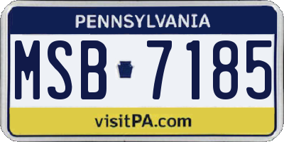 PA license plate MSB7185
