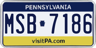 PA license plate MSB7186