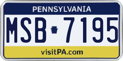 PA license plate MSB7195