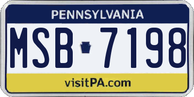 PA license plate MSB7198