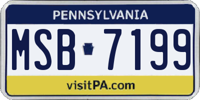 PA license plate MSB7199