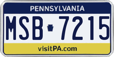 PA license plate MSB7215