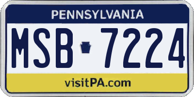 PA license plate MSB7224