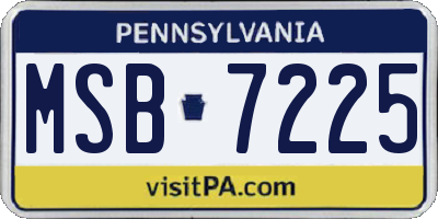 PA license plate MSB7225