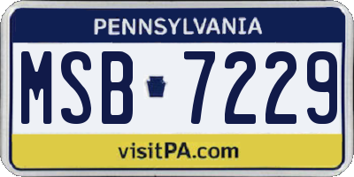 PA license plate MSB7229