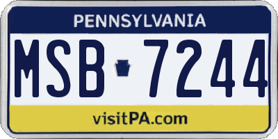 PA license plate MSB7244