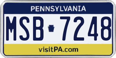 PA license plate MSB7248