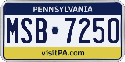 PA license plate MSB7250