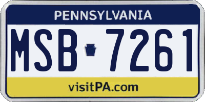 PA license plate MSB7261