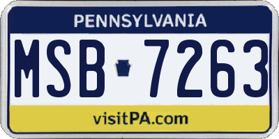 PA license plate MSB7263