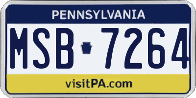 PA license plate MSB7264