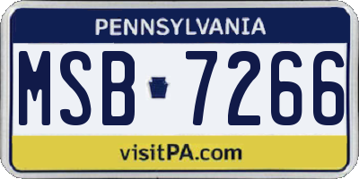 PA license plate MSB7266
