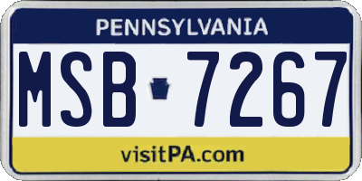 PA license plate MSB7267
