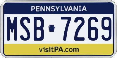 PA license plate MSB7269